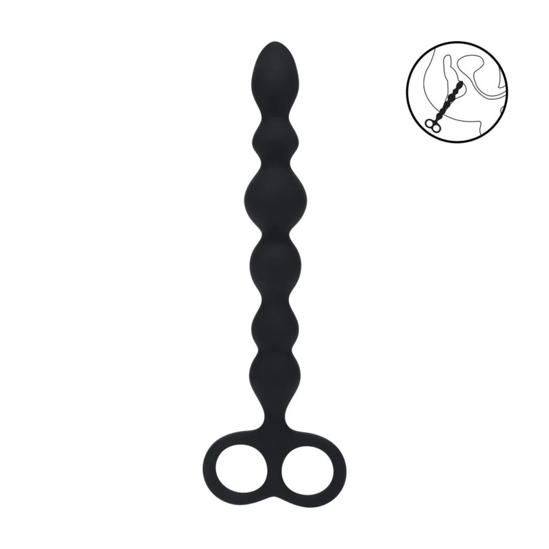 SONDA ANALNA SILIKONOWA CZARNA 24,5CM / 7,5 CM