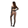 BODYSTOCKING 2- CZĘŚCIOWY KOMPLET CZARNY ONE SIZE