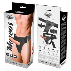 STRAP-ON HARNESS ATTRACTION - RNES HOLLOW FRAMES WITH VIBRATOR 15 CM -O- 5 CM