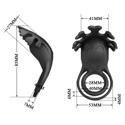 PRETTY LOVE - VIBRANT PENIS RING RUBEN BLACK 7FUNKCJI WIBRACJI USB