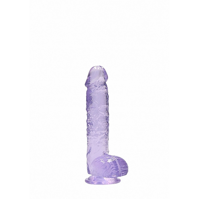 DILDO CRYSTAL CLEAR 6" 15 CM  DILDO Z PRZYSSAWKĄ PURPLE