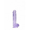 DILDO CRYSTAL CLEAR 6" 15 CM  DILDO Z PRZYSSAWKĄ PURPLE