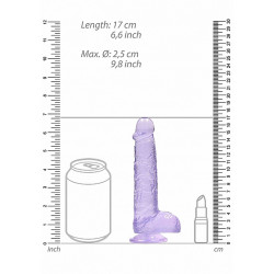 DILDO CRYSTAL CLEAR 6" 15 CM  DILDO Z PRZYSSAWKĄ PURPLE