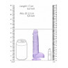 DILDO CRYSTAL CLEAR 6" 15 CM  DILDO Z PRZYSSAWKĄ PURPLE