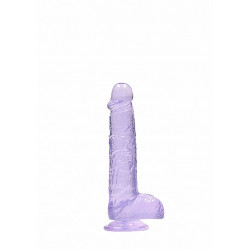 DILDO CRYSTAL CLEAR 6" 15 CM  DILDO Z PRZYSSAWKĄ PURPLE