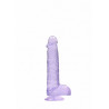 DILDO CRYSTAL CLEAR 6" 15 CM  DILDO Z PRZYSSAWKĄ PURPLE