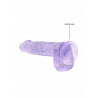 DILDO CRYSTAL CLEAR 6" 15 CM  DILDO Z PRZYSSAWKĄ PURPLE