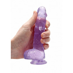 DILDO CRYSTAL CLEAR 6" 15 CM  DILDO Z PRZYSSAWKĄ PURPLE