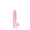 DILDO CRYSTAL CLEAR 6" 15 CM  DILDO Z PRZYSSAWKĄ RÓŻOWE