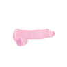 DILDO CRYSTAL CLEAR 6" 15 CM  DILDO Z PRZYSSAWKĄ RÓŻOWE