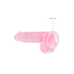 DILDO CRYSTAL CLEAR 6" 15 CM  DILDO Z PRZYSSAWKĄ RÓŻOWE