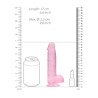 DILDO CRYSTAL CLEAR 6" 15 CM  DILDO Z PRZYSSAWKĄ RÓŻOWE