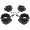ZESTAW DO NIEWOLENIA FETISH SUBMISSIVE - SET OF HAND AND ANKLE HANDCUFFS WITH NOPRENE LINING