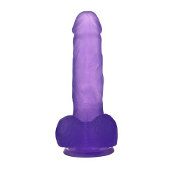 ELASTYCZNE DILDO 7" ROZMIAR M PRZYSSAWKA  FIOLETOWE