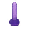 ELASTYCZNE DILDO 7" ROZMIAR M PRZYSSAWKA  FIOLETOWE