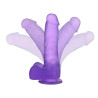 ELASTYCZNE DILDO 7" ROZMIAR M PRZYSSAWKA  FIOLETOWE
