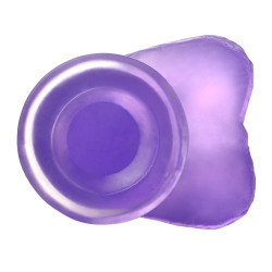 ELASTYCZNE DILDO 7" ROZMIAR M PRZYSSAWKA  FIOLETOWE