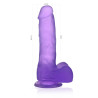 ELASTYCZNE DILDO 7" ROZMIAR M PRZYSSAWKA  FIOLETOWE