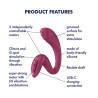 WIBRATOR SATISFYER G FOR GODDESS 3 BURGUNDY