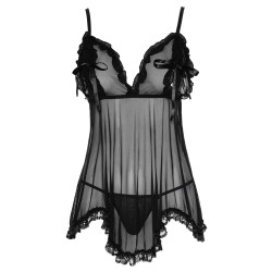 KOSZULKA COTTELLI CZARNA BABYDOLL RUFFLES 2XL
