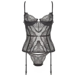 GORSET CZARNY RAVENNA L/XL