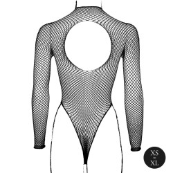BODY O STRUKTURZE SIATECZKI CZARNE XS/XL