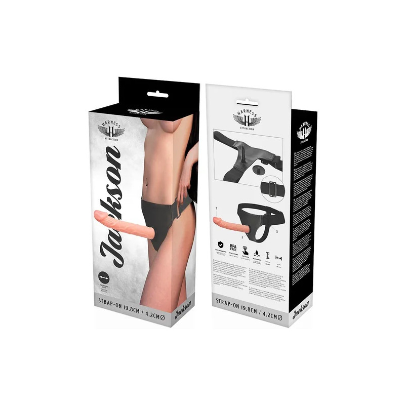 STRAP ON HARNESS ATTRACTION - RNES JACKSON 19.8 CM -O- 4.2 CM