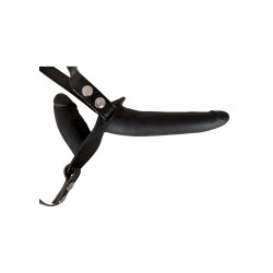 DOUBLE STRAP ON BLACK SILICONE