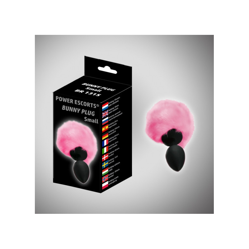 OGONEK KOREK BUNNY PLUG SMALL BLACK & PINK