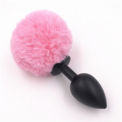 OGONEK KOREK BUNNY PLUG SMALL BLACK & PINK