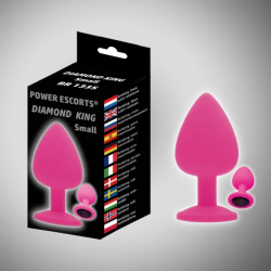 PLUG DIAMOND KING SMALL PINK WITHH BLACK STONE
