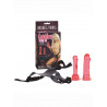 PROTEZA-CROTCHLESS STRAP-ON 2 DONGS HOT PINK