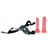 PROTEZA-CROTCHLESS STRAP-ON 2 DONGS HOT PINK