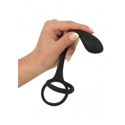 BLACK VELVETS COCK & BALL RING WITH BUTT PLUG