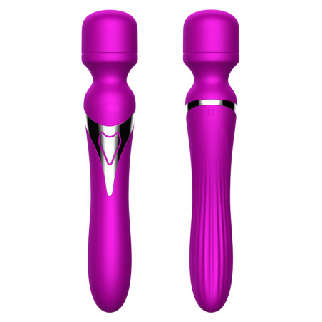 RÓŻDŻKA STYMULATOR SILILCONE DUAL MASSAGER WAND USB 7+7 FUNKCJI  PURPLE