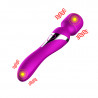 STYMULATOR SILILCONE DUAL MASSAGER WAND USB 7+7 FUNKCJI  PURPLE