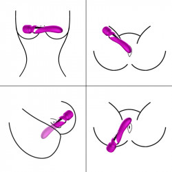 RÓŻDŻKA STYMULATOR SILILCONE DUAL MASSAGER WAND USB 7+7 FUNKCJI  PURPLE