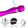 STYMULATOR SILILCONE DUAL MASSAGER WAND USB 7+7 FUNKCJI  PURPLE