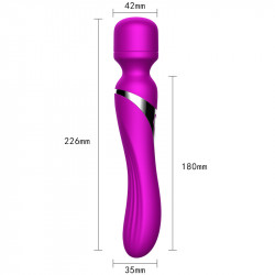 STYMULATOR SILILCONE DUAL MASSAGER WAND USB 7+7 FUNKCJI  PURPLE