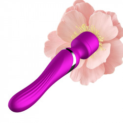 RÓŻDŻKA STYMULATOR SILILCONE DUAL MASSAGER WAND USB 7+7 FUNKCJI  PURPLE