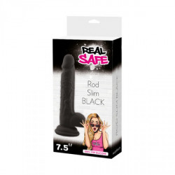 DILDO REAL SAFE ROD SLIM BLACK 7,5"