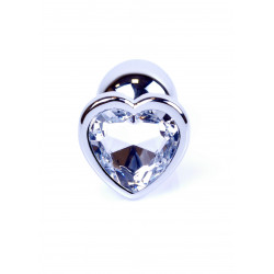 KOREK-JEWELLERY SILVER HEART PLUG CLEAR