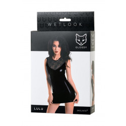 WETLOOK BLACK DRESS LULU XL