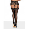 OBSESSIVE CONTICA STOCKINGS POŃCZOCHY S/M CZARNE