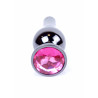 KOREK BIŻUTERIA DARK SILVER BUTT PLUG PINK