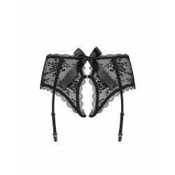 OBSESSIVE BEHINDY GARTER BELT PASEK DO POŃCZOCH CZARNY S/M