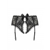 OBSESSIVE BEHINDY GARTER BELT PASEK DO POŃCZOCH CZARNY S/M